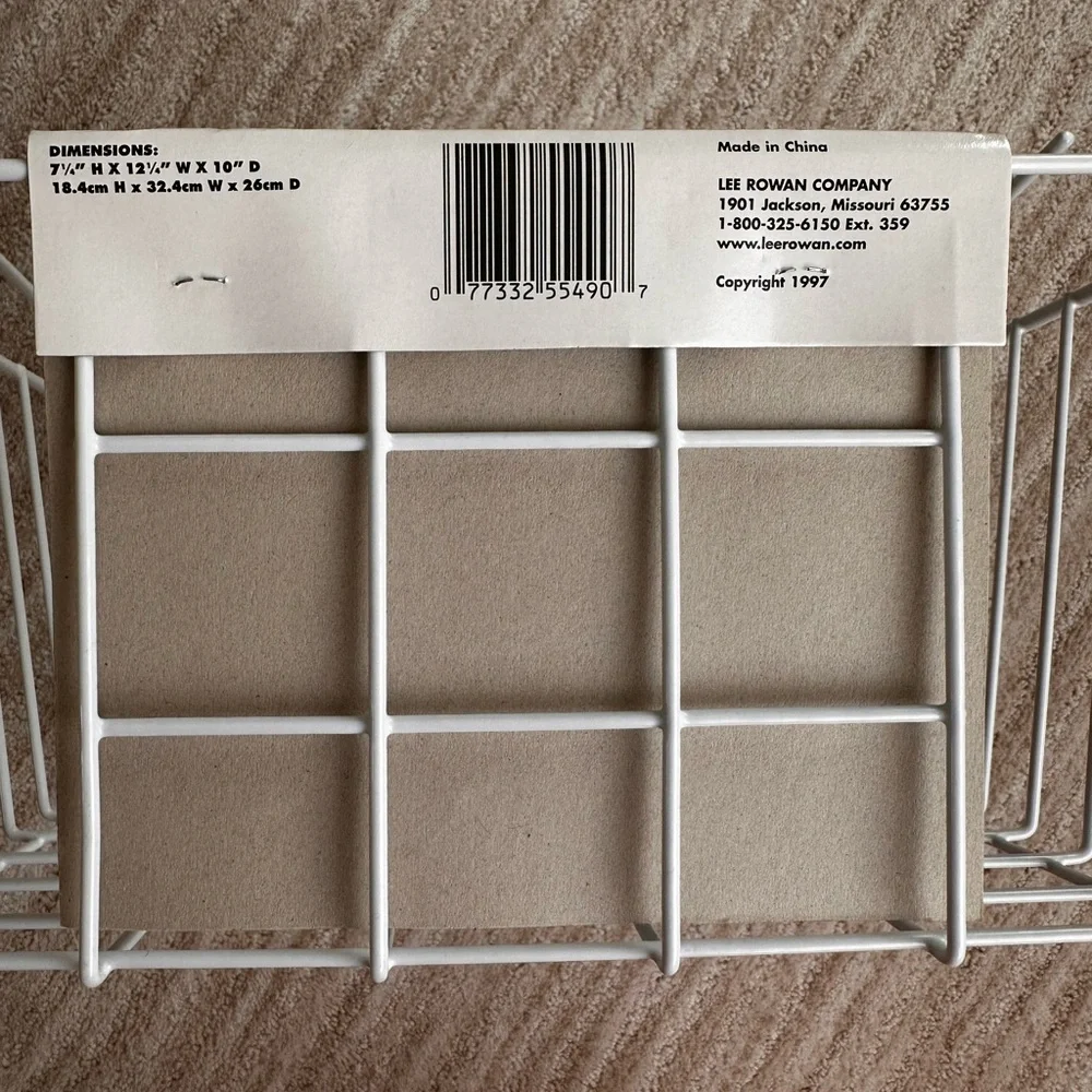 Set of 2 Rubbermaid Lee Rowan Hanging Under Shelf Metal Storage Basket 10” x 12”